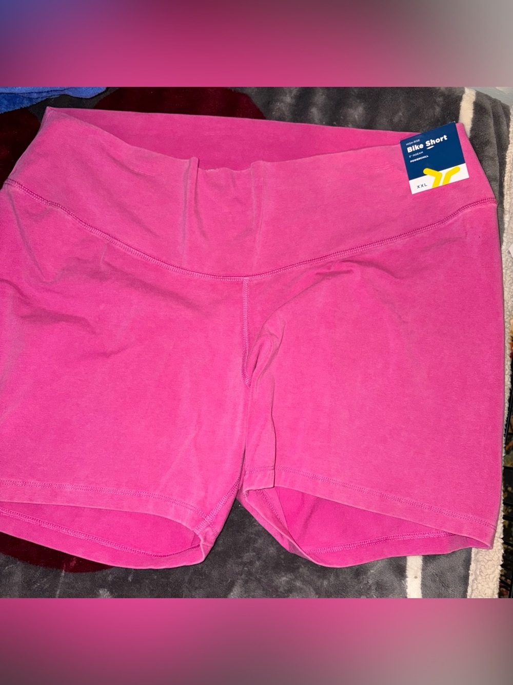 NWT Old Navy Hot Pink High-Waisted Athletic Bike Shorts - Picture 5 of 5